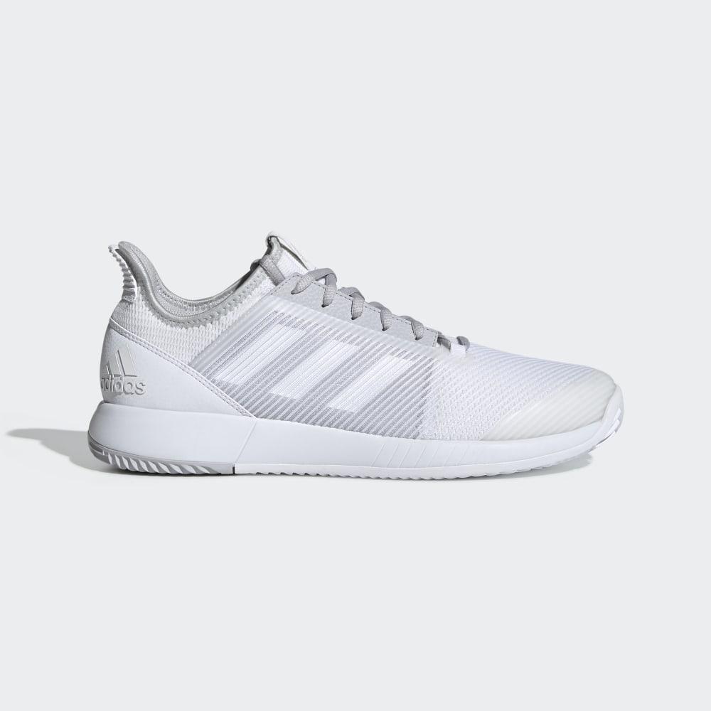 Adidas Men's Adizero Defiant Bounce 2 Tennis Shoes White/Light Grey Ireland EE9579